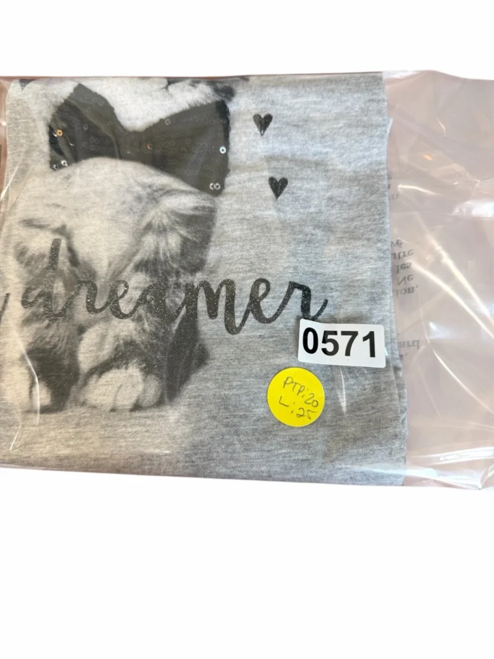 Gray Cat Graphic Tee for Cats - Bow Accent